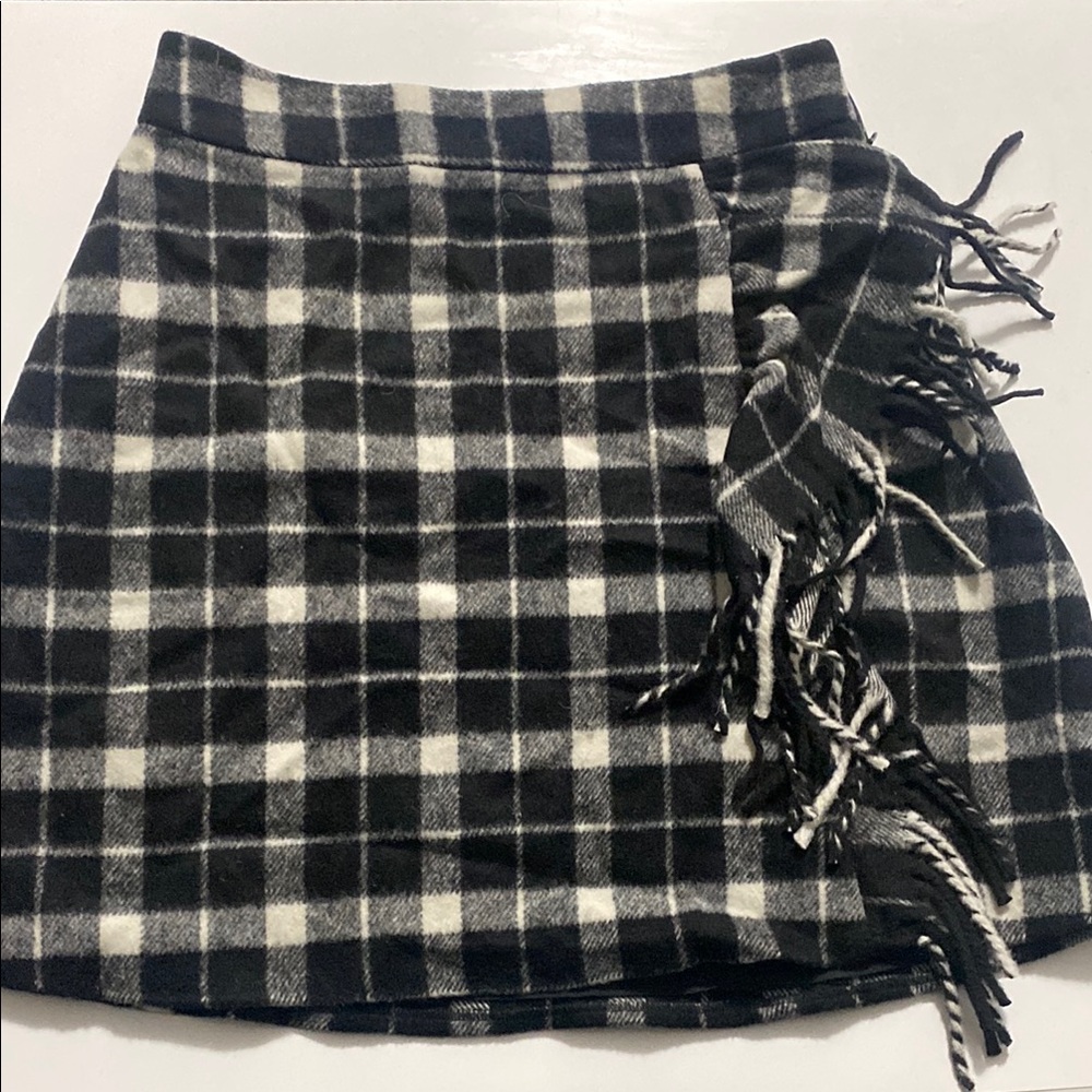 Kate Spade Black and White Wrap Mini Skirt